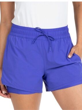 New No Tags Spyder Women's Double-Layer Athletic Drawstring Shorts - Royal Blue